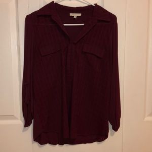 StitchFix Skies Are Blue Ferris Mixed Material Top